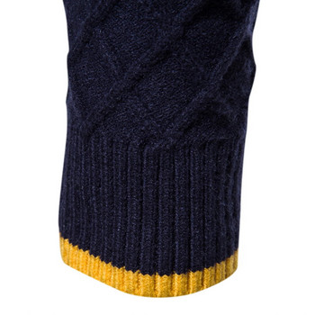 Καρό συνονθύλευμα ανδρικό πουλόβερ πουλόβερ με λεπτή εφαρμογή Φούτερ Ζεστό casual streetwear πλεκτό ανδρικό ρούχο πουκάμισο χρώματος