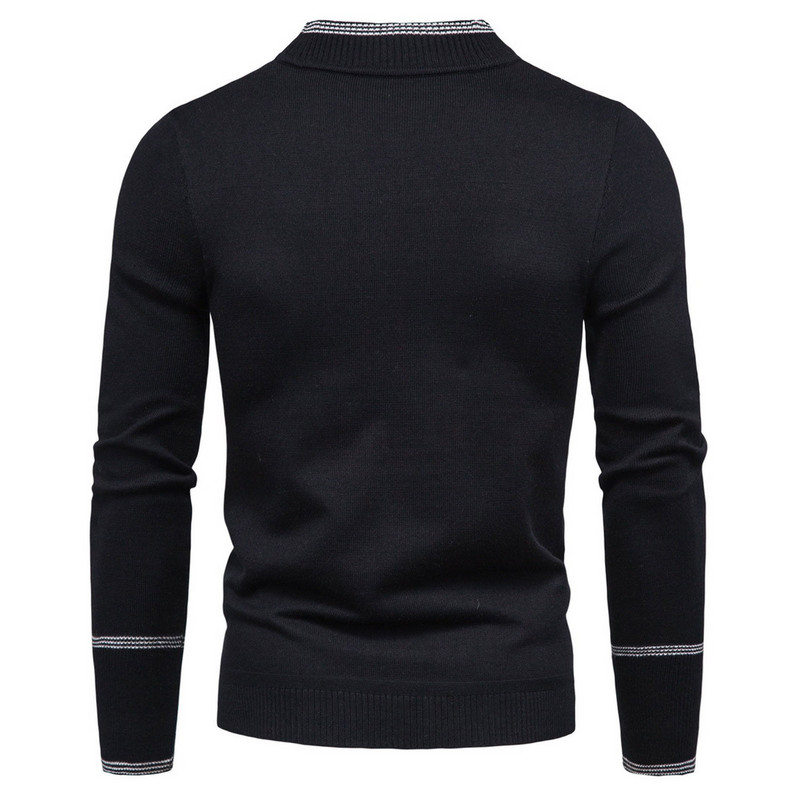 Turtleneck Meeste top Kootud Pullover Soliidne kampsun Vabaaja retro lapiline Meeste Riietus Kootud Kampsunid Meestele Pluus Topid