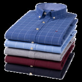 Ležerne muške košulje Oxford od čistog pamuka dugih rukava Jednobojne muške košulje regularnog kroja Modne muške košulje na gumbe