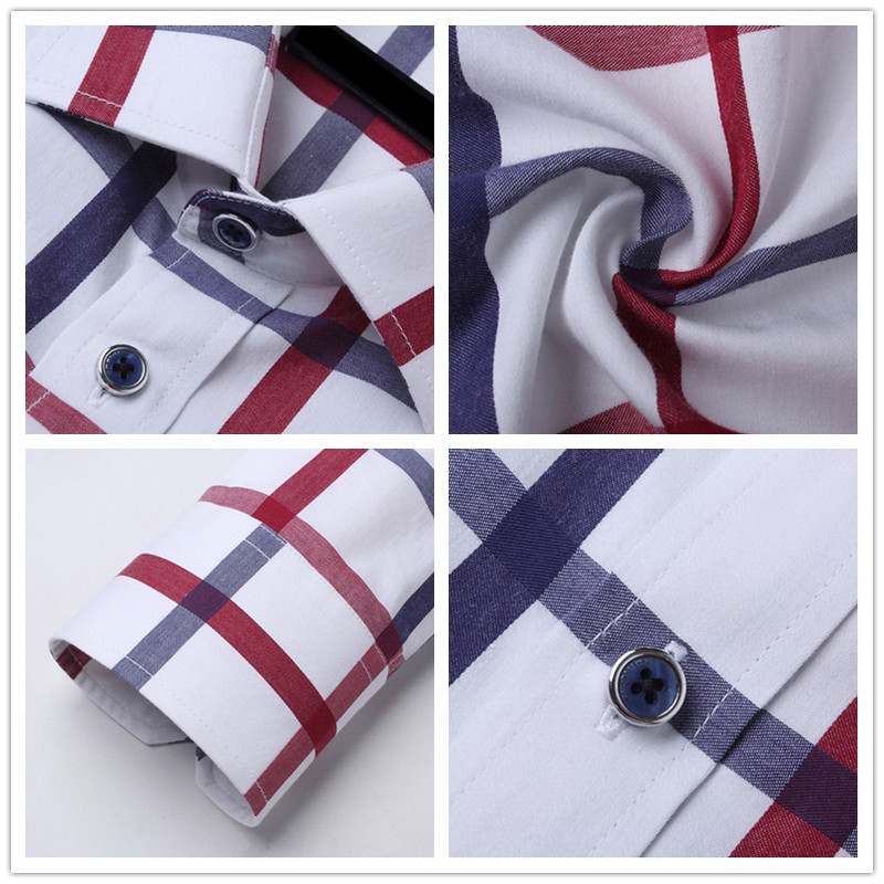TFETTERS Brändi suures suuruses vabaaja puuvillane ruuduline särk Meeste pikkade varrukatega punase ja valge ruuduline särk meestele