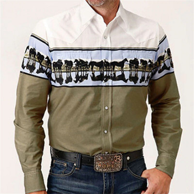 Muška zapadnjačka košulja s ispisom uzorka zmije 3D ispis na otvorenom, ulični gumbi dugih rukava Modna dizajnerska odjeća 2023.