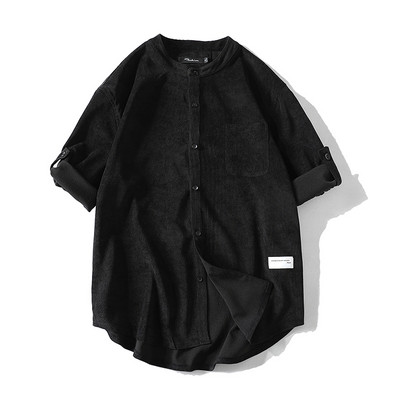 Meeste velvetist lühikeste varrukatega särgid Kevadsuvi Korea tippmood vabaaja vintage avar särk Meeste riided Suur 5XL