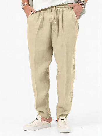 Παντελόνι 2023 Pantalones Hombre Y2k Casual από βαμβακερό και λινό φαρδύ παντελόνι Four Seasons Handsome Fashion