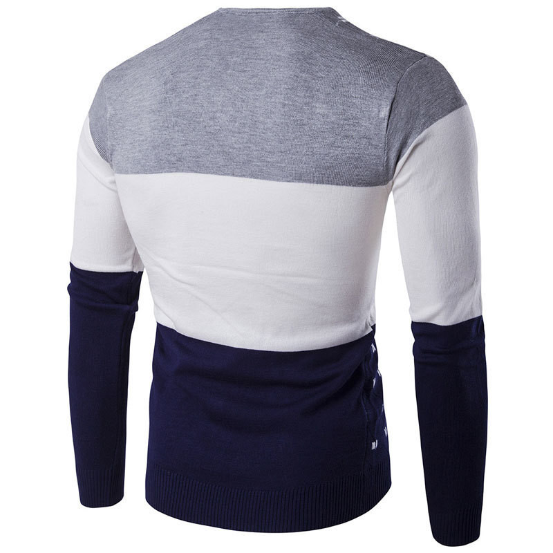 Ανοιξιάτικο φθινόπωρο Ανδρικό πουλόβερ Patchwork Βαμβακερό λεπτό πουλόβερ με λαιμόκοψη σε σχήμα V Απλό πιο ζεστό πουλόβερ Άνετα πανωφόρια Ανδρικά ρούχα
