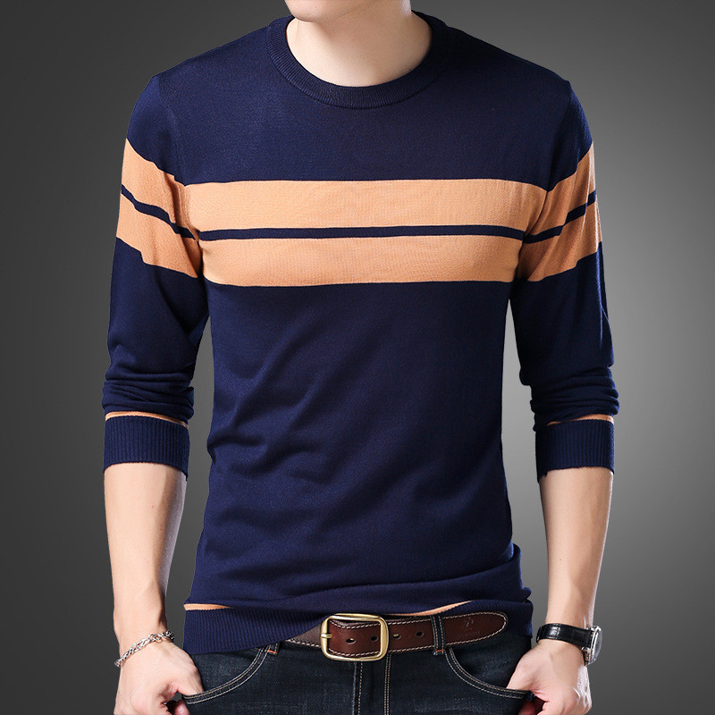 Ανδρικό πουλόβερ με μακρυμάνικο πουλόβερ με στρογγυλή λαιμόκοψη Ανδρικά πουλόβερ Μόδα Πλεκτό πουκάμισο πουλόβερ για άνδρες