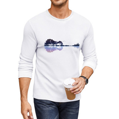 New Nature Guitar Long T-Shirt trenirke majice teške kategorije muške grafičke majice anime