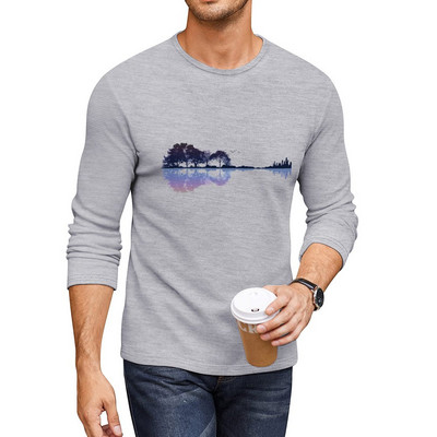 New Nature Guitar Long T-Shirt φούτερ μπλουζάκια βαρέων βαρών μπλουζάκια ανδρικά γραφικά μπλουζάκια anime
