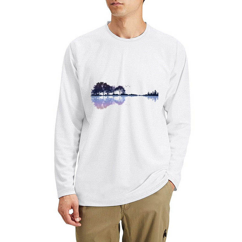 New Nature Guitar Long T-Shirt φούτερ μπλουζάκια βαρέων βαρών μπλουζάκια ανδρικά γραφικά μπλουζάκια anime