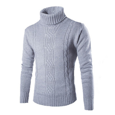 Φθινοπωρινό χειμωνιάτικο ανδρικό πουλόβερ με ζιβάγκο από μασίφ μάλλινο ζεστό μανίκι λεπτό πουλόβερ Νέα πουλόβερ με ψηλό γιακά Καυτές εκπτώσεις