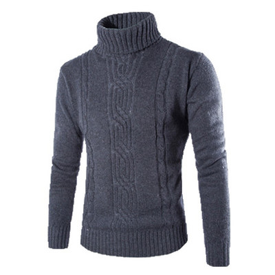 Φθινοπωρινό χειμωνιάτικο ανδρικό πουλόβερ με ζιβάγκο από μασίφ μάλλινο ζεστό μανίκι λεπτό πουλόβερ Νέα πουλόβερ με ψηλό γιακά Καυτές εκπτώσεις