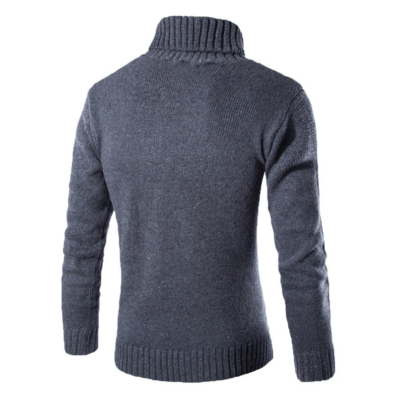 Φθινοπωρινό χειμωνιάτικο ανδρικό πουλόβερ με ζιβάγκο από μασίφ μάλλινο ζεστό μανίκι λεπτό πουλόβερ Νέα πουλόβερ με ψηλό γιακά Καυτές εκπτώσεις
