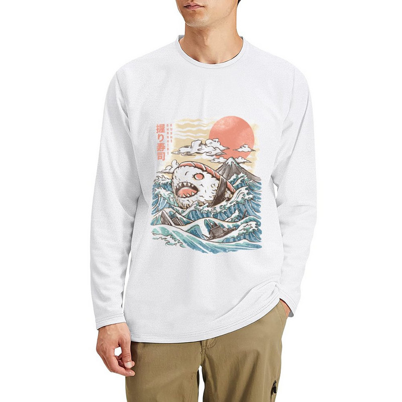 Uus Sharkiri Sushi Pikk T-särk naljakas t-särk naljakas t-särk särgid graafilised t-särgid suured t-särgid Meeste t-särk