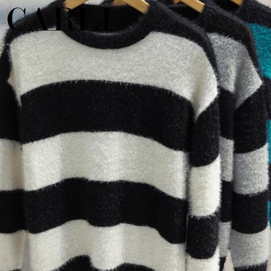 Tanki muški pleteni pulover Puloveri Muška prugasta pamučna pletenina Dječji osnovni jesenski proljetni žersej Široki pulover D3