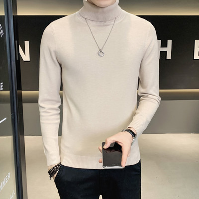 2024. aasta sügistalvised meeste mustad kilpkonnaga kampsunid, kõrge kaelusega kootud Basic ülaosa, soliidne, veniv, soe pullover, pull homme