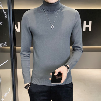 2024. aasta sügistalvised meeste mustad kilpkonnaga kampsunid, kõrge kaelusega kootud Basic ülaosa, soliidne, veniv, soe pullover, pull homme