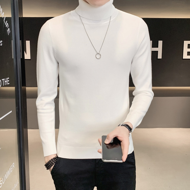 2024. aasta sügistalvised meeste mustad kilpkonnaga kampsunid, kõrge kaelusega kootud Basic ülaosa, soliidne, veniv, soe pullover, pull homme