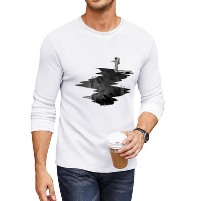 Uus Kosmosesukeldumine pikk T-särk T-särgid meeste topid anime armsad topid meeste graafilised T-särgid hip hop