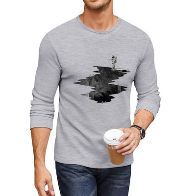 Uus Kosmosesukeldumine pikk T-särk T-särgid meeste topid anime armsad topid meeste graafilised T-särgid hip hop