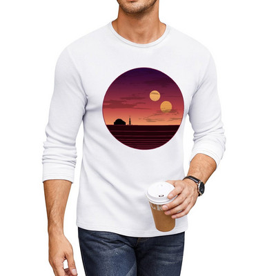 Νέο The Binary Sunset Long T-Shirt χαριτωμένα μπλουζάκια vintage ρούχα πανέμορφα μπλουζάκια ανδρικά μπλουζάκια πακέτο