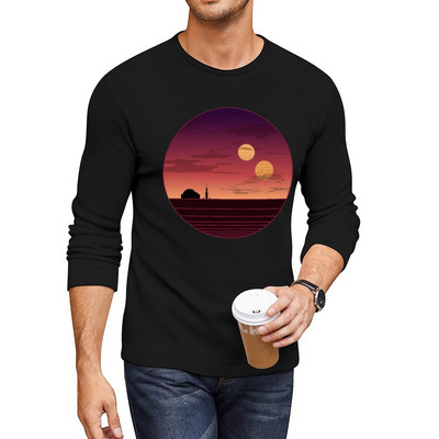 Νέο The Binary Sunset Long T-Shirt χαριτωμένα μπλουζάκια vintage ρούχα πανέμορφα μπλουζάκια ανδρικά μπλουζάκια πακέτο