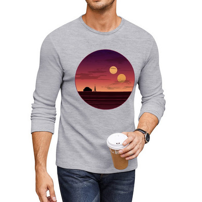 Νέο The Binary Sunset Long T-Shirt χαριτωμένα μπλουζάκια vintage ρούχα πανέμορφα μπλουζάκια ανδρικά μπλουζάκια πακέτο