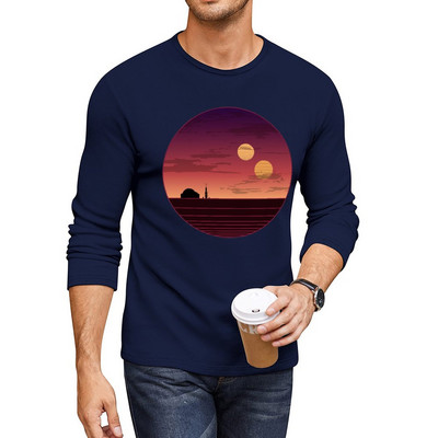 Νέο The Binary Sunset Long T-Shirt χαριτωμένα μπλουζάκια vintage ρούχα πανέμορφα μπλουζάκια ανδρικά μπλουζάκια πακέτο