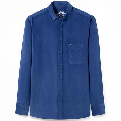 Muškarci Proljeće Jesen Vintage pamučne košulje od samta s jednim džepom standardnog kroja Udobna svestrana ležerna košulja dugih rukava