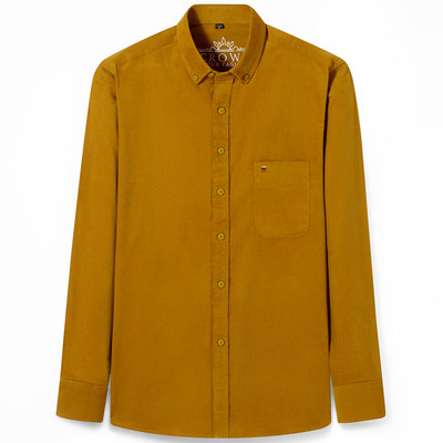 Muškarci Proljeće Jesen Vintage pamučne košulje od samta s jednim džepom standardnog kroja Udobna svestrana ležerna košulja dugih rukava