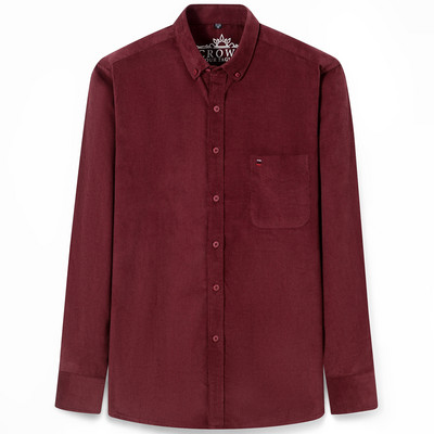 Muškarci Proljeće Jesen Vintage pamučne košulje od samta s jednim džepom standardnog kroja Udobna svestrana ležerna košulja dugih rukava