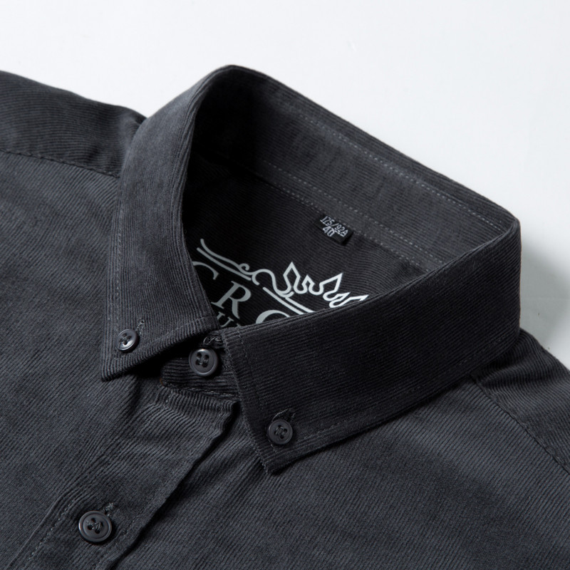 Muškarci Proljeće Jesen Vintage pamučne košulje od samta s jednim džepom standardnog kroja Udobna svestrana ležerna košulja dugih rukava