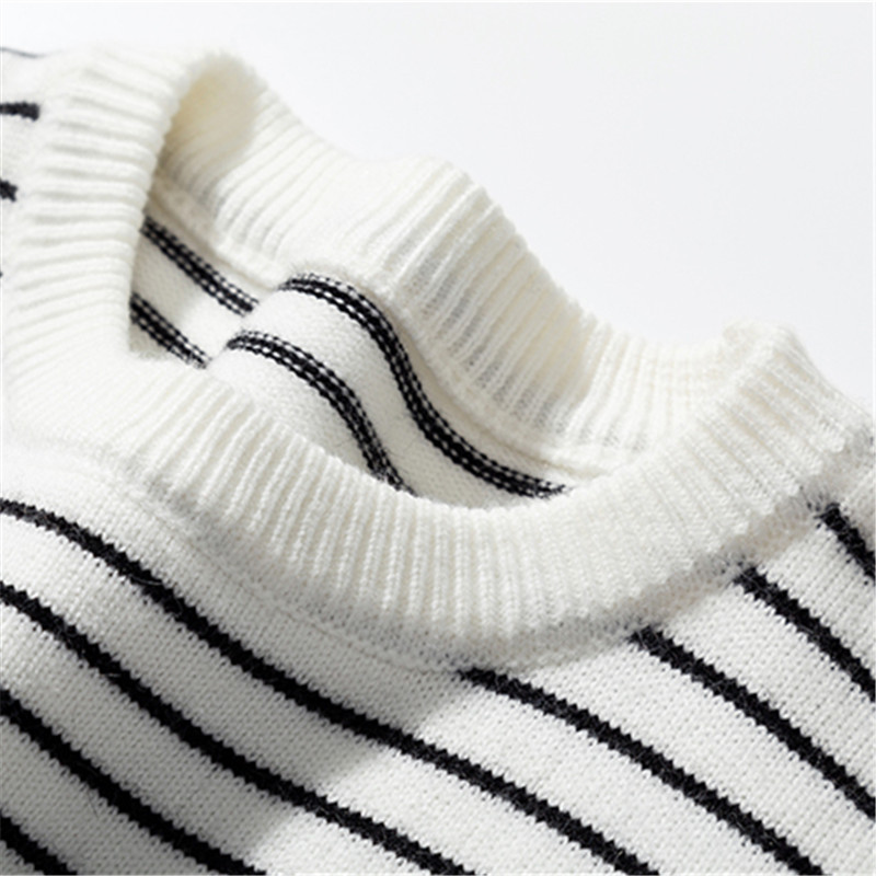 Kevad-sügis põhjuslik kampsun Meeste triibuline pullover, mood Harajuku kootud o kaelusega pulloverid Meeste kudumid Tänavarõivad Suures suuruses