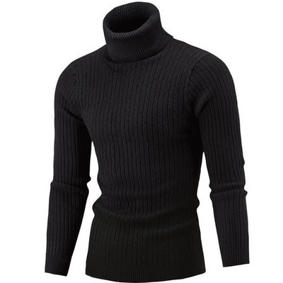 Jesen Zima Muški pulover s dolčevitom Modni pleteni pulover s visokim ovratnikom Pleteni pulover s ovratnikom Topli džemper Slim Fit džemperi