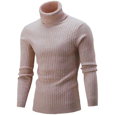 Jesen Zima Muški pulover s dolčevitom Modni pleteni pulover s visokim ovratnikom Pleteni pulover s ovratnikom Topli džemper Slim Fit džemperi