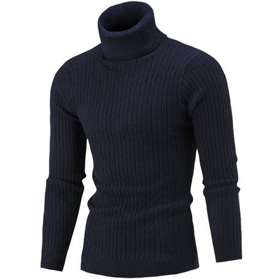 Jesen Zima Muški pulover s dolčevitom Modni pleteni pulover s visokim ovratnikom Pleteni pulover s ovratnikom Topli džemper Slim Fit džemperi