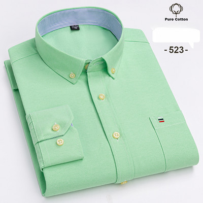 Suured 7XL100% puuvillased särgid meestele Oxfordi tavaline särk, kvaliteetne ülisuur pikkade varrukatega liibuvad topid triibulised ruudulised riided