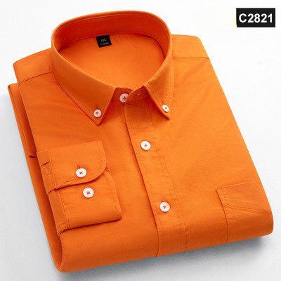 Klassikalise sobivusega fasion 100% puuvillane pikkade varrukatega särk meestele, ühe taskuga, õhuke istuvus Vabaaja topp pehme Oxfordi ühevärviline kontoririided