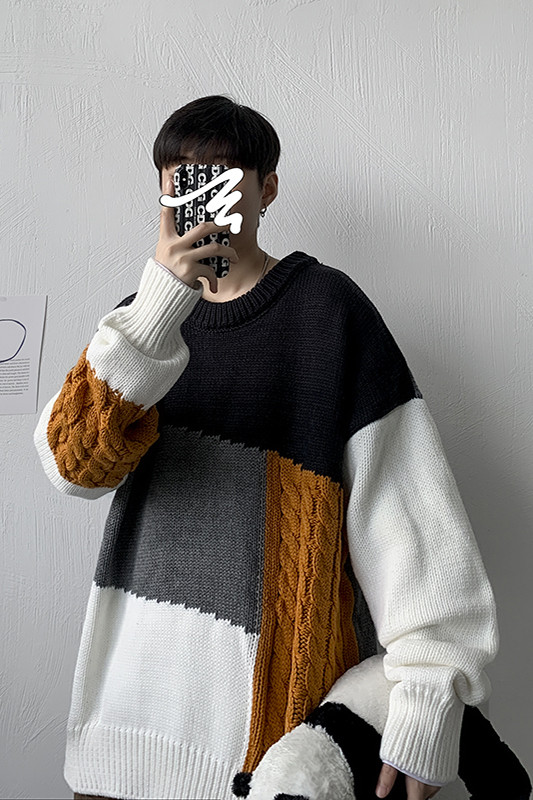 Vyriški rudeniniai drabužiai, paprasto stiliaus O kaklo Vyriški megzti megztiniai Gatvės drabužiai Rudens megztinis Vyriški drabužiai Trikotažas E127