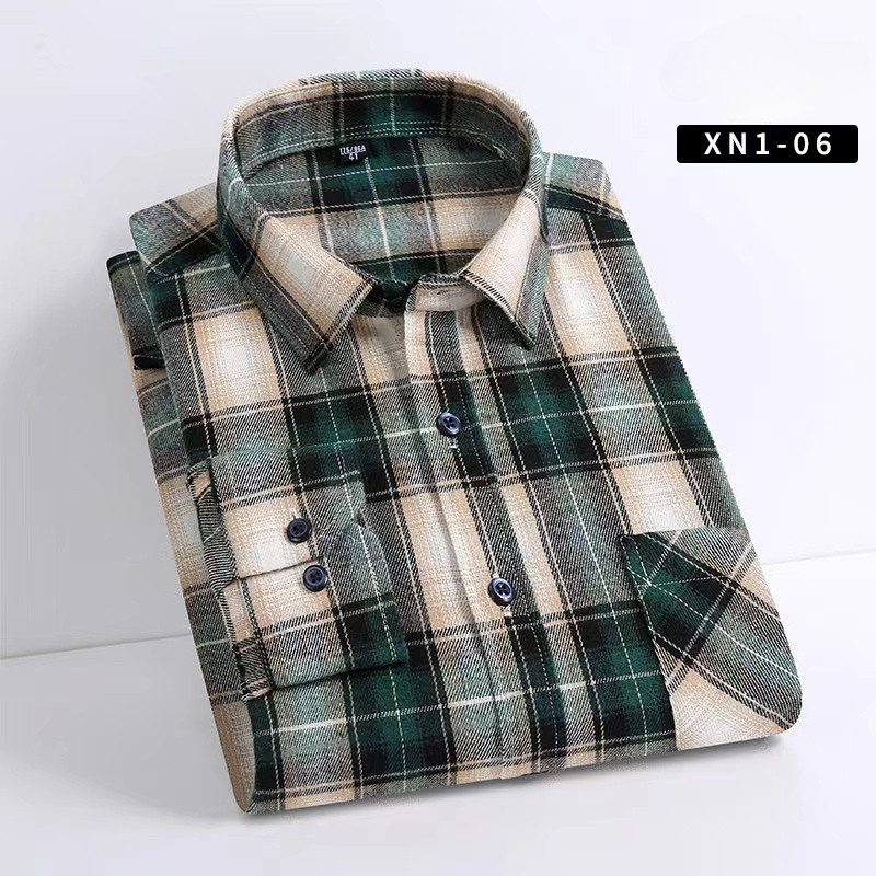 velike veličine 100% pamuk brušene košulje dugih rukava za muškarce uski kroj ležerna obična košulja karirane majice elegantna odjeća s jednim džepom