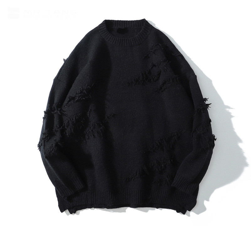 2023 Autumnand y2k Streetwear Ανδρικό Νέο ρετρό πουλόβερ με κρόσσια, Φαρδύ, ευέλικτο πουλόβερ για άνδρες και γυναίκες Μακρυμάνικο πουλόβερ