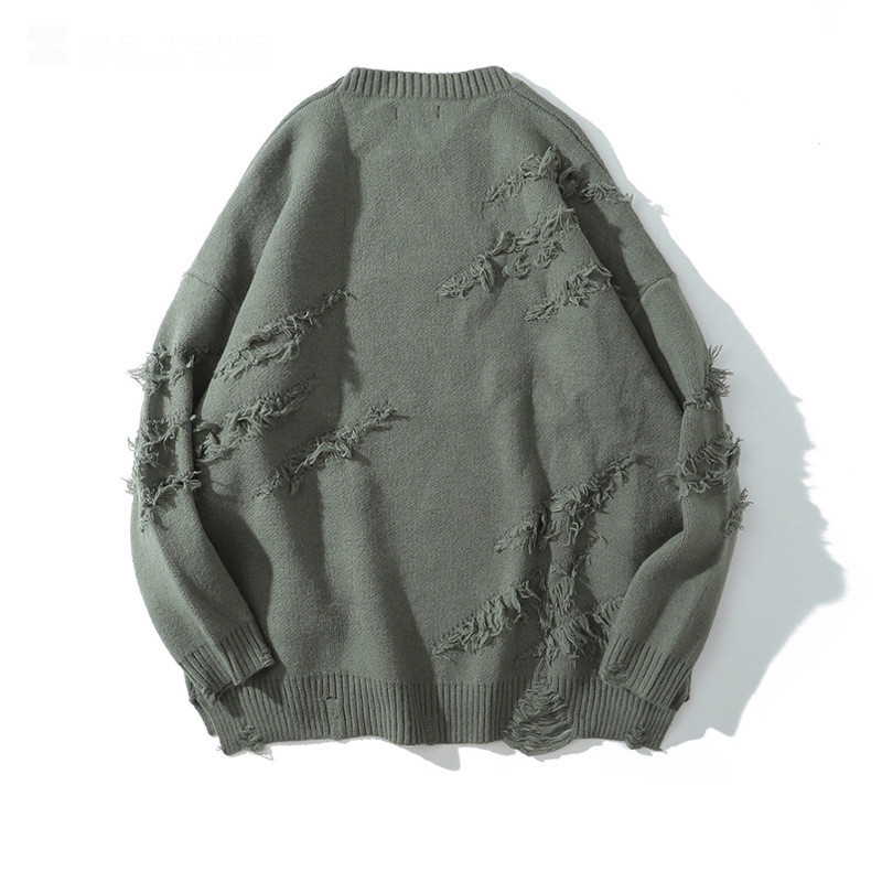 2023 Autumnand y2k Streetwear Ανδρικό Νέο ρετρό πουλόβερ με κρόσσια, Φαρδύ, ευέλικτο πουλόβερ για άνδρες και γυναίκες Μακρυμάνικο πουλόβερ