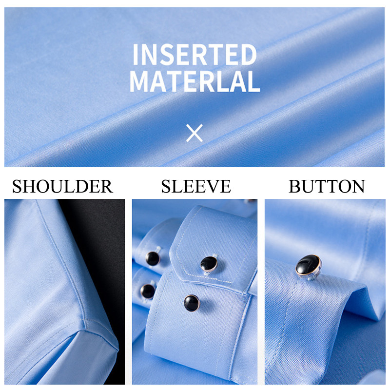 Uus veniv siidist roosa särk Meeste pikkade varrukatega mitte-rauavaba ühevärviline hingav vabaaja õhuke ärimeeste moodne särk