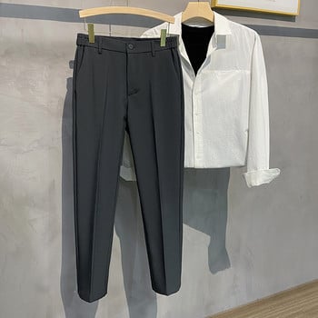2023 Φθινόπωρο Χειμερινό Ανδρικό Παντελόνι Casual Κοστούμι Παντελόνι Slim Fit Work Ελαστική μέση Χοντρό παντελόνι για τζόκινγκ Αντρικό μαύρο συν μέγεθος 40 42