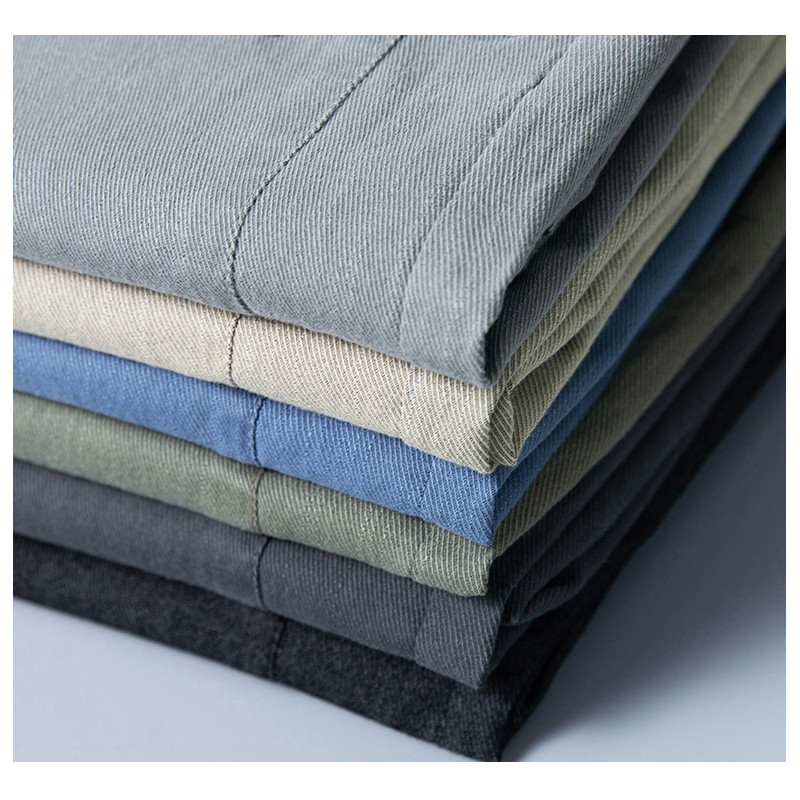 6 boja proljeće ljeto muške hlače pamuk klasične vezice elastičan struk jogging rastezljive tanke ležerne vanjske hlače muške 38