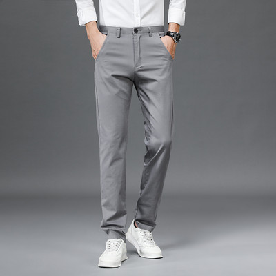 Brand Mingyu 98% pamuk Ležerne hlače Muške jednobojne poslovne modne ravne uske hlače chinos sive jesen zimske muške hlače