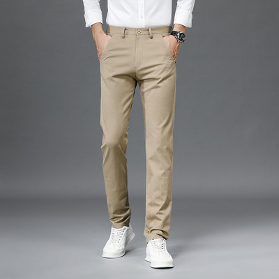 Brand Mingyu 98% pamuk Ležerne hlače Muške jednobojne poslovne modne ravne uske hlače chinos sive jesen zimske muške hlače
