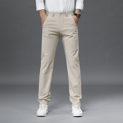 Brand Mingyu 98% pamuk Ležerne hlače Muške jednobojne poslovne modne ravne uske hlače chinos sive jesen zimske muške hlače