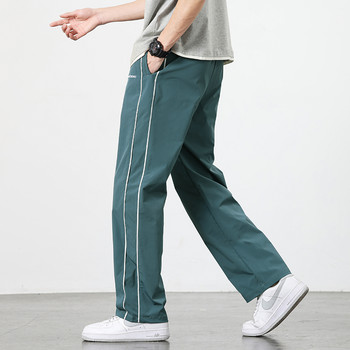 2023 Νέο φθινόπωρο Quick Dry Casual Παντελόνι Αντρικό ίσιο πράσινο Κορεάτικο τζόκινγκ Φοιτητικό κορδόνι ελαστικό παντελόνι μέσης Αντρικό