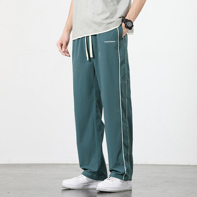 2023 Νέο φθινόπωρο Quick Dry Casual Παντελόνι Αντρικό ίσιο πράσινο Κορεάτικο τζόκινγκ Φοιτητικό κορδόνι ελαστικό παντελόνι μέσης Αντρικό