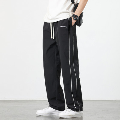 2023 Νέο φθινόπωρο Quick Dry Casual Παντελόνι Αντρικό ίσιο πράσινο Κορεάτικο τζόκινγκ Φοιτητικό κορδόνι ελαστικό παντελόνι μέσης Αντρικό