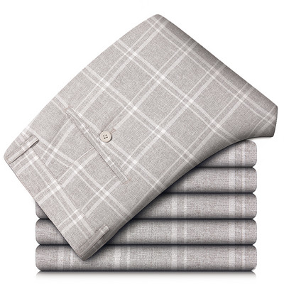 Καλοκαίρι Αγγλία Καρό Εργασία Stretch Παντελόνι Ανδρικό Επαγγελματικό Μόδα ίσιο γκρι μπλε casual παντελόνι Αντρικό επίσημο κοστούμι παντελόνι μάρκας 40